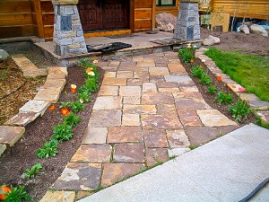 Hardscape stone walk way